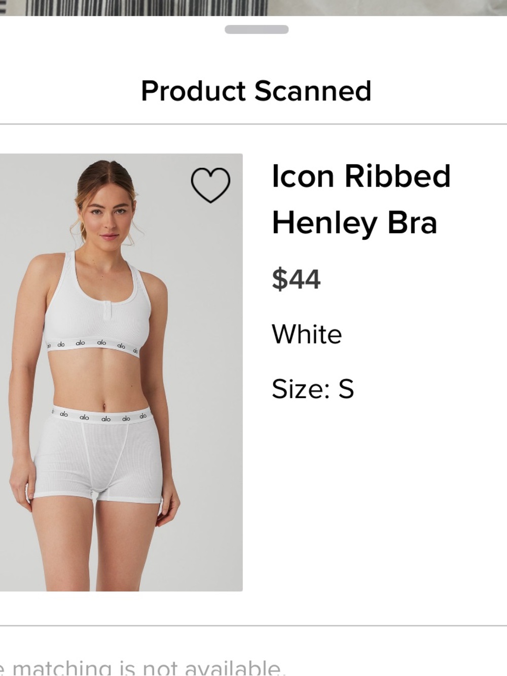ALO Yoga White Icon Ribbed Henley Bra